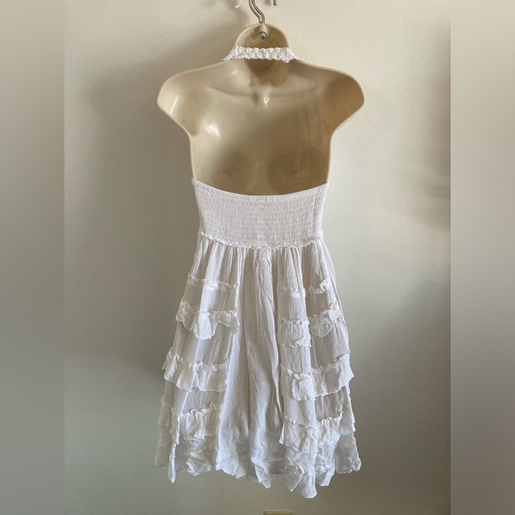 Free People Adella Halter Mini Slip Dress Medium White NWT - Picture 6 of 13